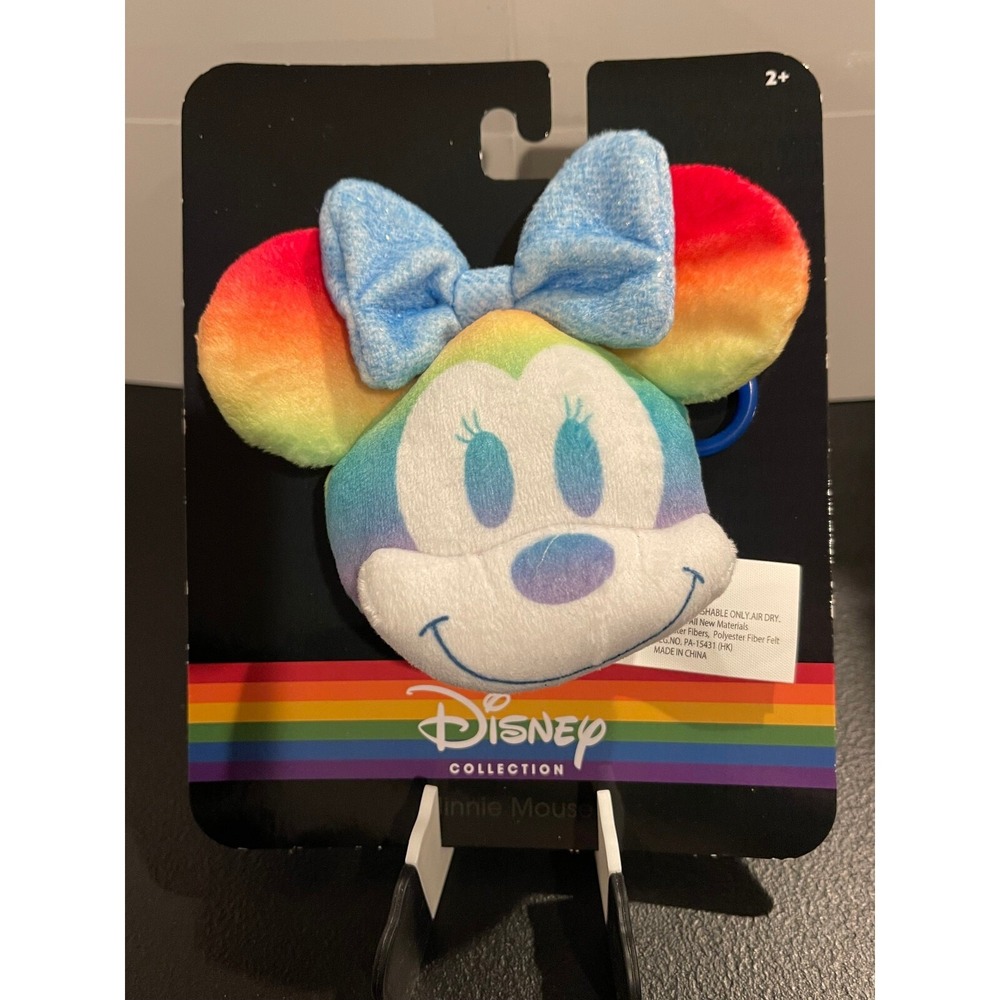 Disney Pride Collection Minnie Mouse Rainbow Plush Clip On Bag Charm 2021 NIP